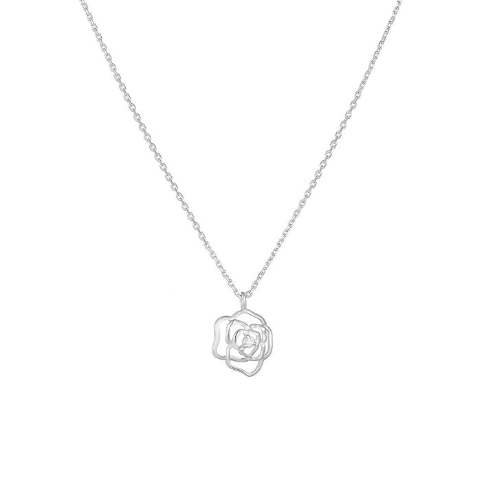 Rose Pendant Necklace | Sterling Silver Rose Necklace | MimiShopio LLC