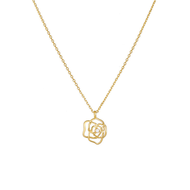 Rose Pendant Necklace | Sterling Silver Rose Necklace | MimiShopio LLC