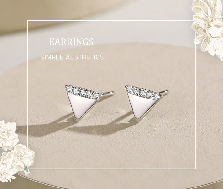 Diamond Stud Earrings | Diamond Triangle Earrings | MimiShopio LLC